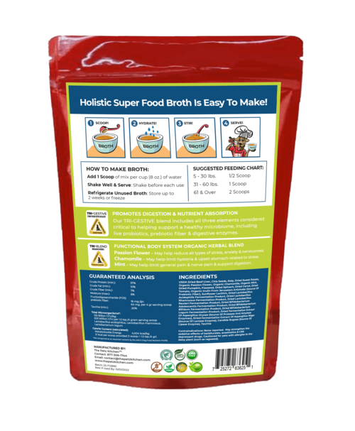 Petz Kitchen Super Food Broth for Canine and Feline Stress Relief