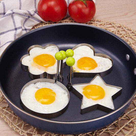 Stainless Steel Kawaii Egg Ring Molds 4 Pack
