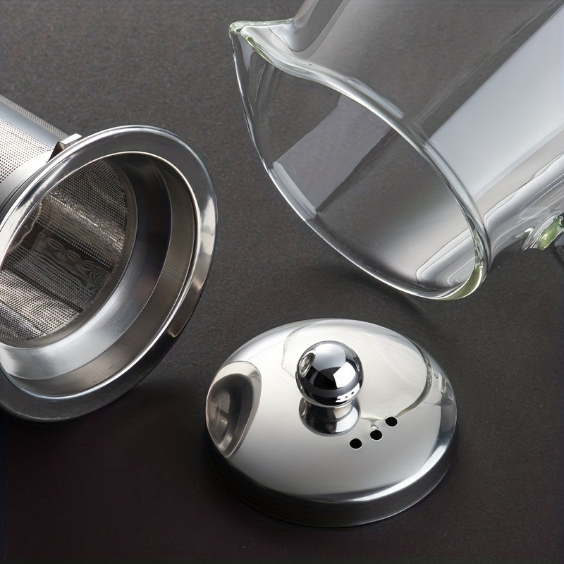 Elegant Floral Glass Teapot with Durable Infuser Dishwasher Safe