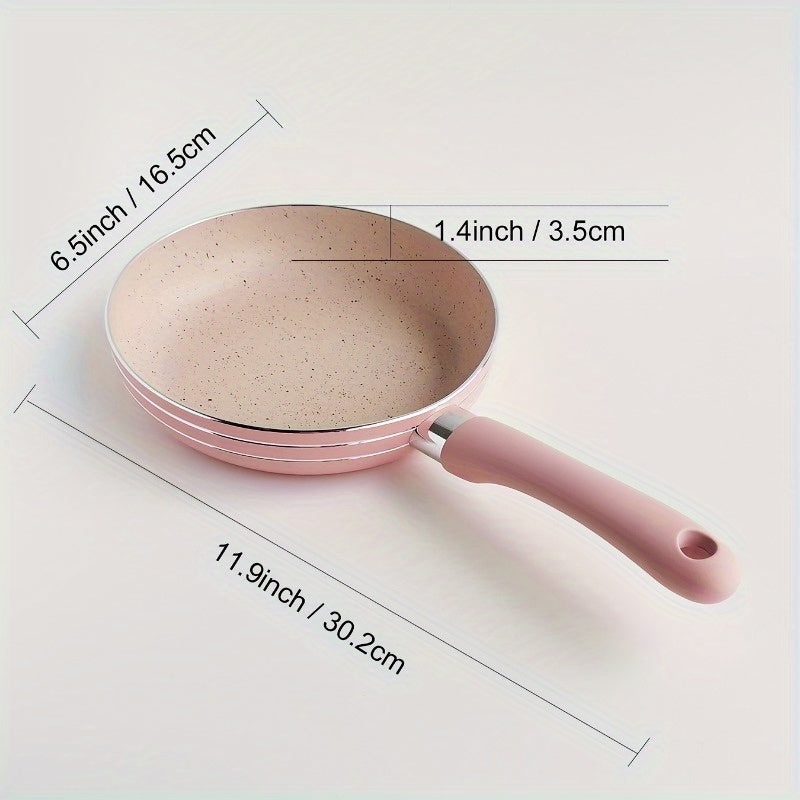 Elegant 165cm NonStick Pink Skillet with Wooden Handle