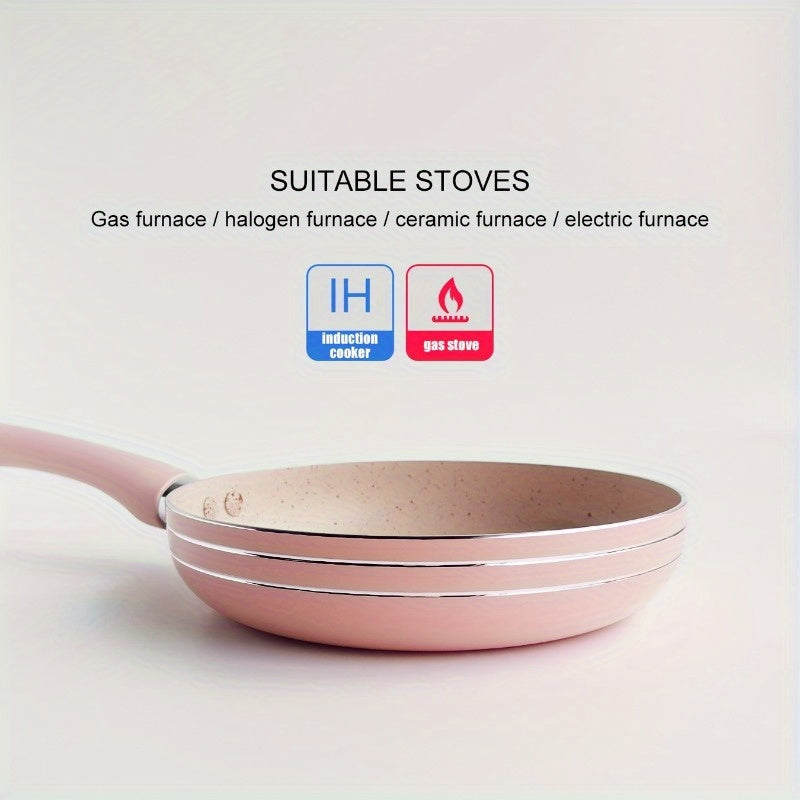 Elegant 165cm NonStick Pink Skillet with Wooden Handle