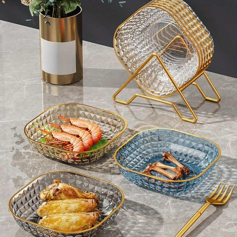 Elegant 4Piece Fruit and Dessert Bowl Set with Gold Rim