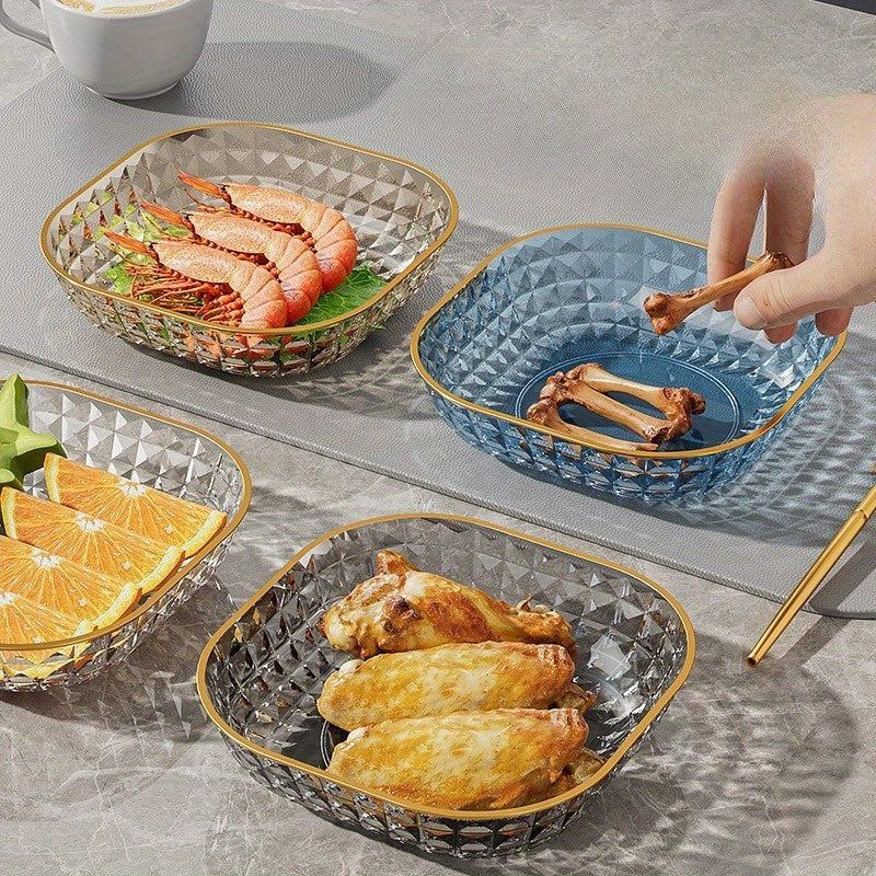 Elegant 4Piece Fruit and Dessert Bowl Set with Gold Rim