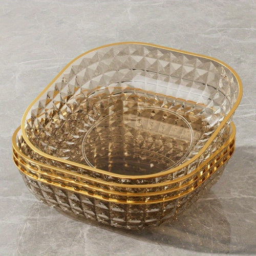 Elegant 4Piece Fruit and Dessert Bowl Set with Gold Rim