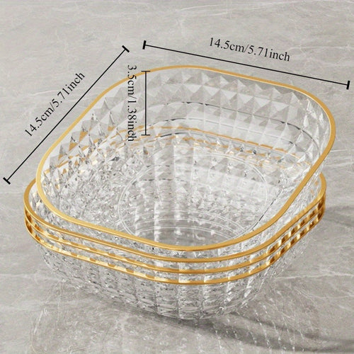 Elegant 4Piece Fruit and Dessert Bowl Set with Gold Rim