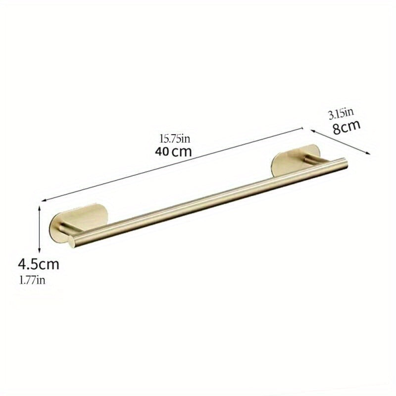 SelfAdhesive Gold Towel Bar No Drill Needed