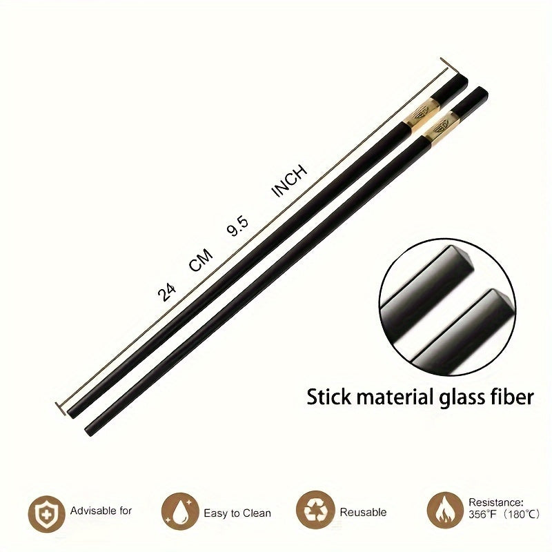 Durable NonSlip Fiberglass Chopsticks Reusable Dishwasher Safe