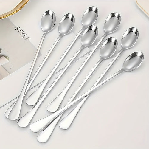 8Piece Stainless Steel Long Handle Spoon Set