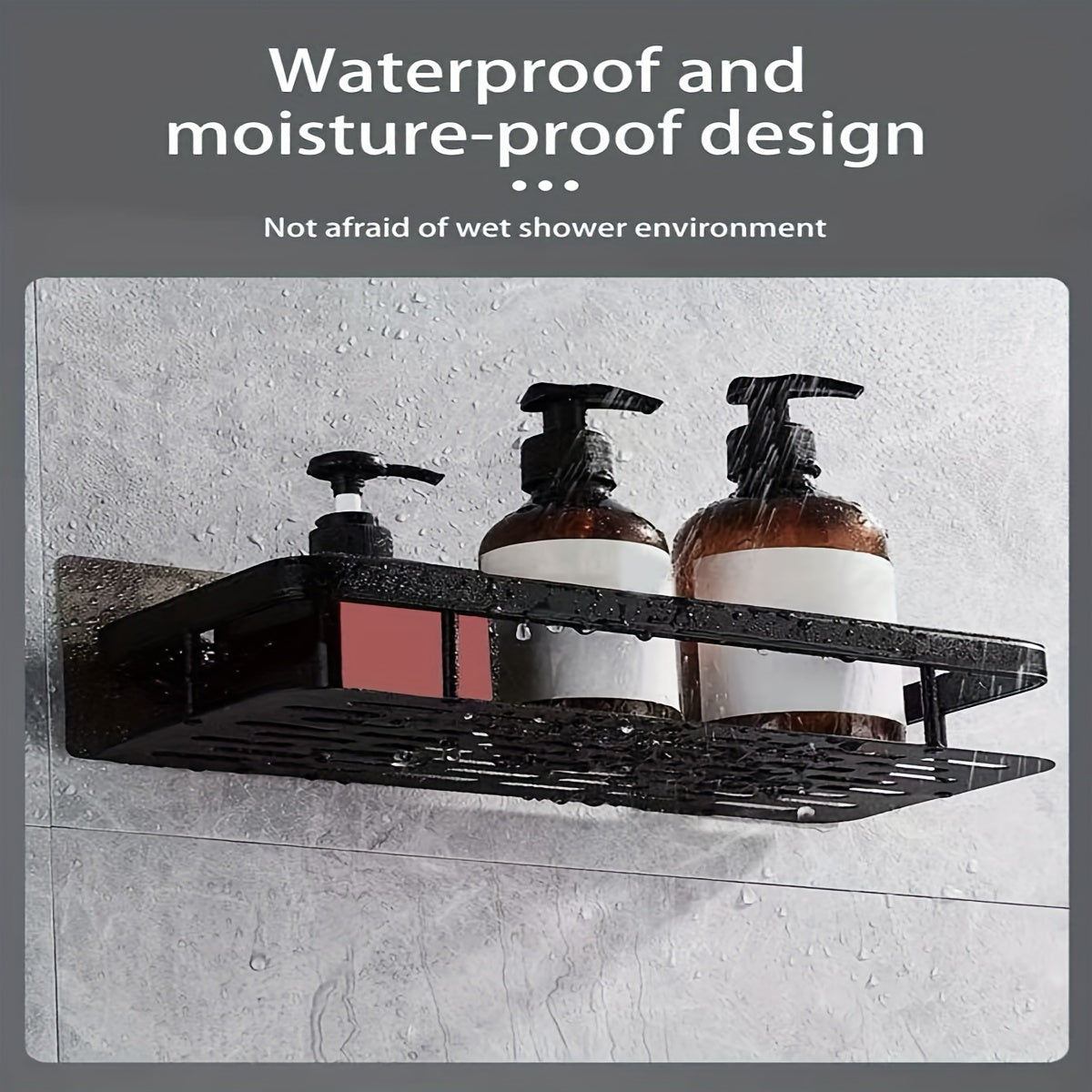 Durable Black Stainless Steel Shower Caddy 20KG Capacity