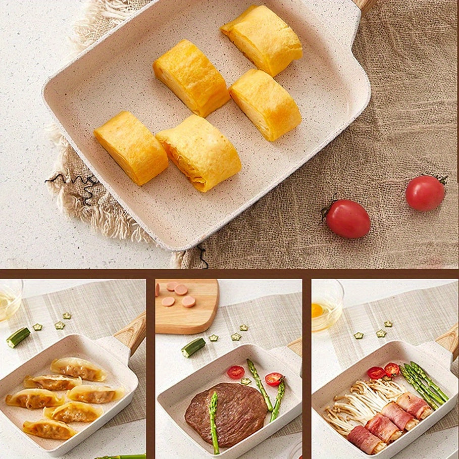 NonStick Japanese Omelette Pan with Wood Handle