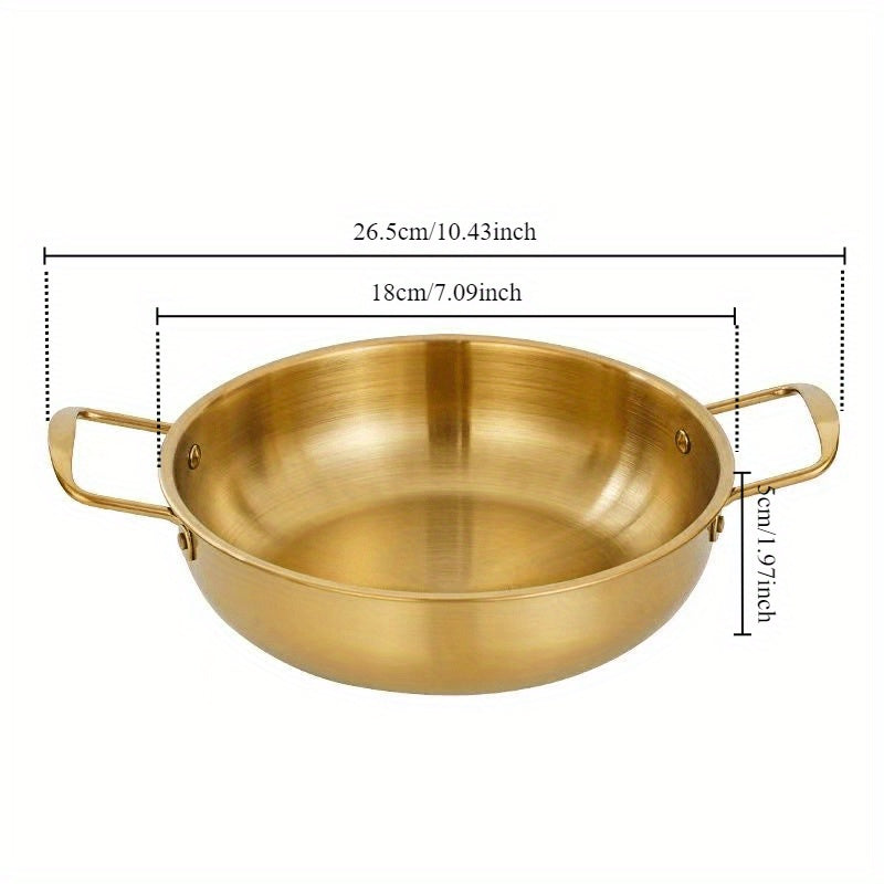 Golden Stainless Steel Korean Noodles and Soup Pan