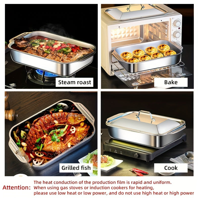 ExtraLarge NonStick Stainless Steel Baking Sheet with Lid