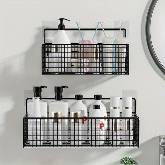 Sleek WallMounted Bathroom Shelf with Towel Bar DrillFree