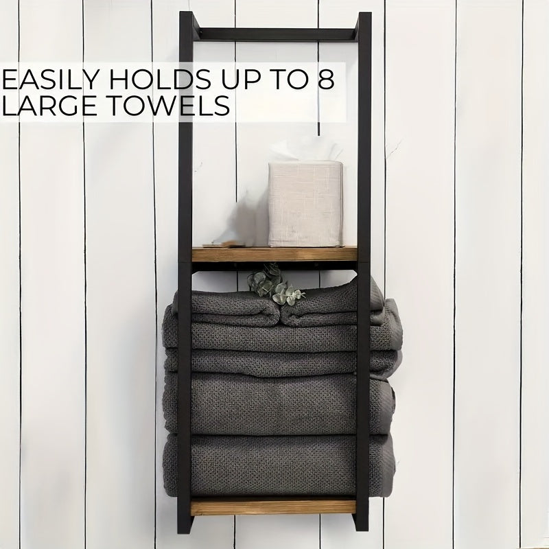 Compact TwoTier Wall Towel Rack Sturdy Easy Install Ample Storage