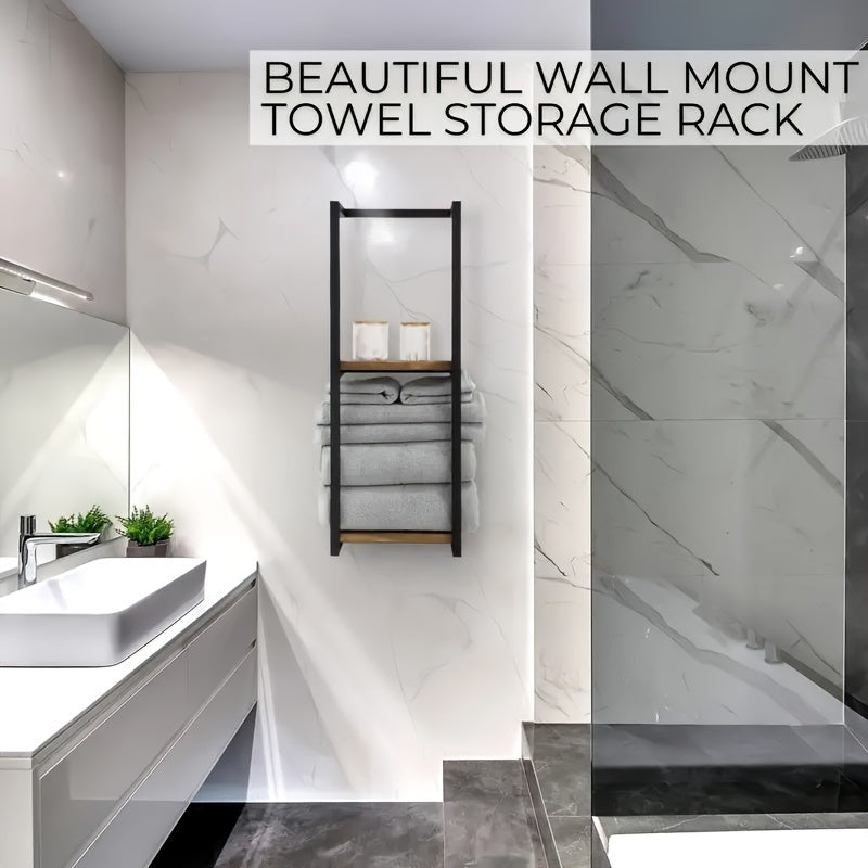 Compact TwoTier Wall Towel Rack Sturdy Easy Install Ample Storage