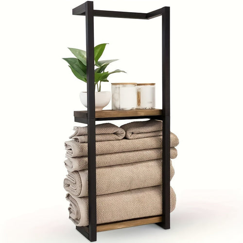 Compact TwoTier Wall Towel Rack Sturdy Easy Install Ample Storage