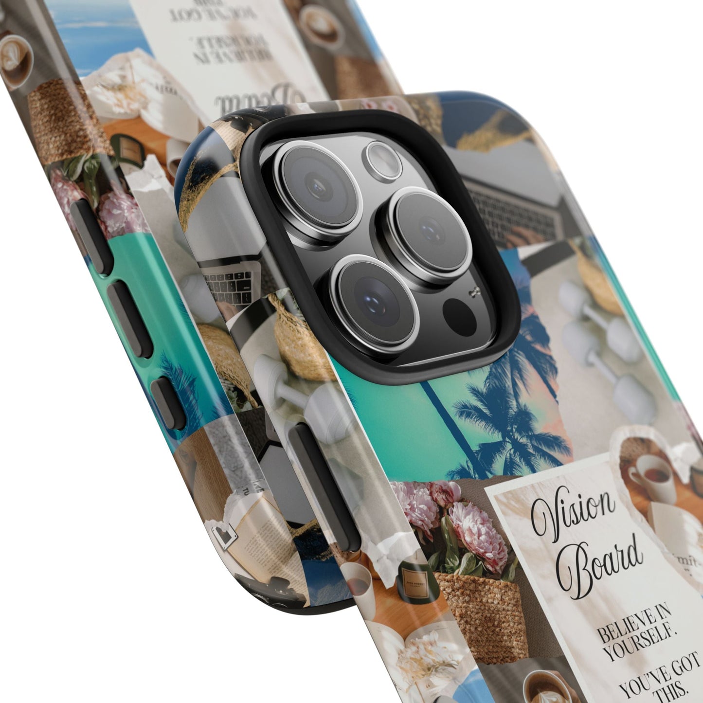 Inspiring Vision Board Phone Case, Motivational Tough Case, Adventurous Gift for Her, Self-Care, Dream Big, Unique Phone Accessory