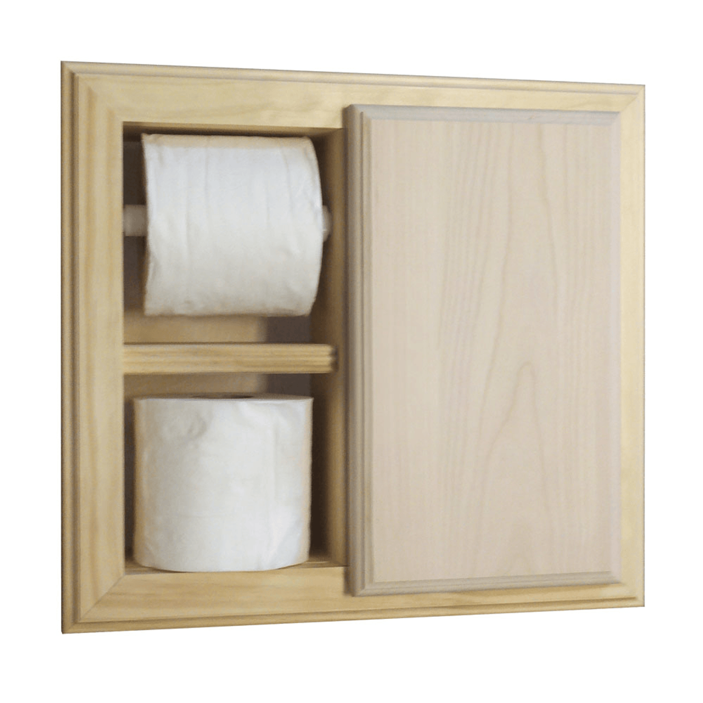 Haile Solid Wood Recessed Toilet Paper Holder With Storage Cubby