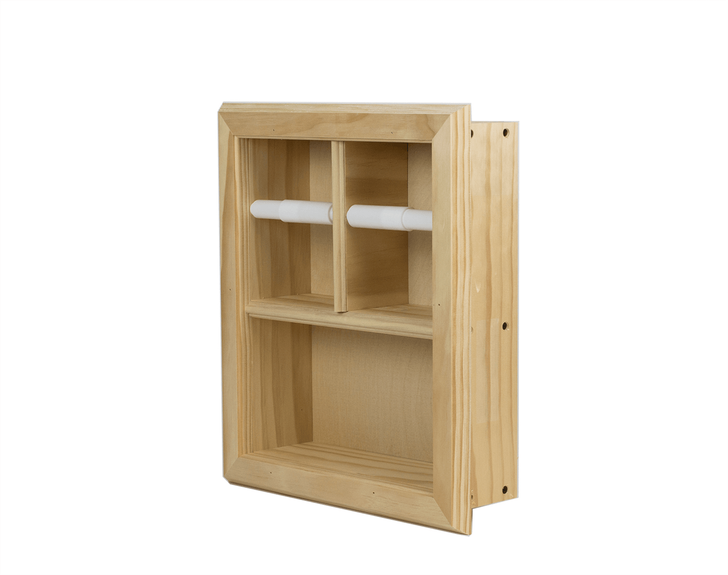 Haile Recessed Solid Wood Toilet Paper Holder With Shelf