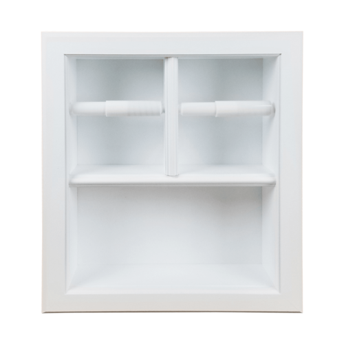 Haile Recessed Solid Wood Toilet Paper Holder With Shelf
