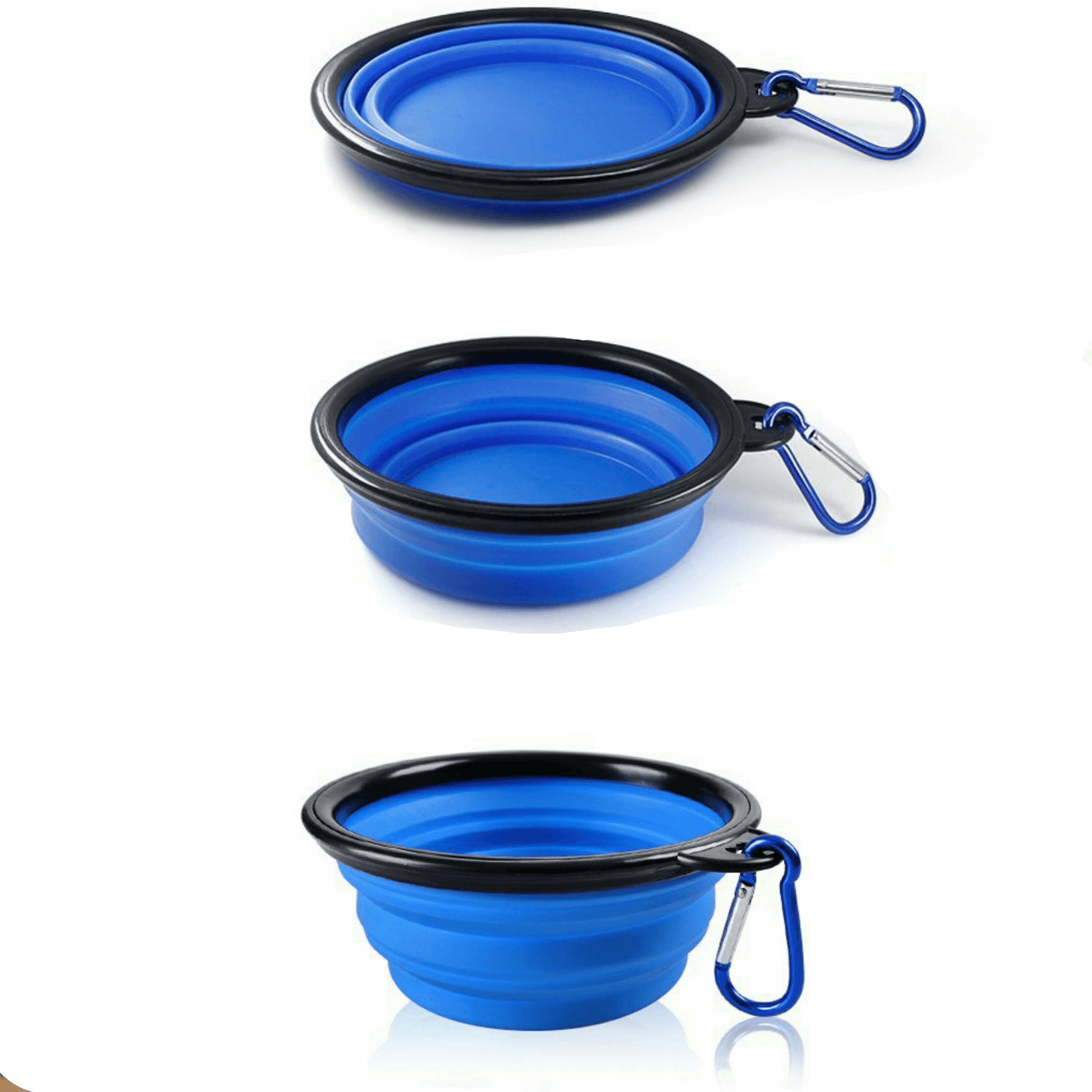 Mr. Peanut's Blue Collapsible Silicone Pet Bowl for Food and Water