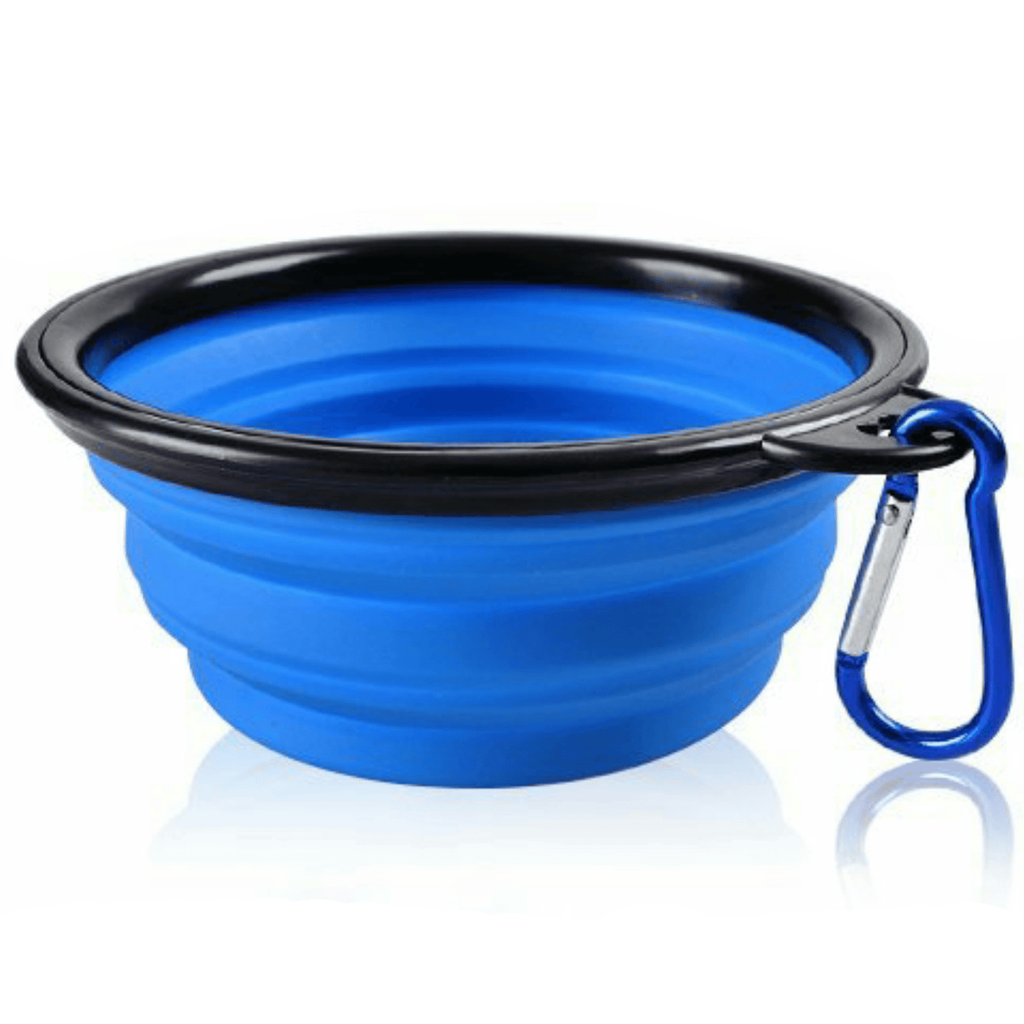 Mr. Peanut's Blue Collapsible Silicone Pet Bowl for Food and Water