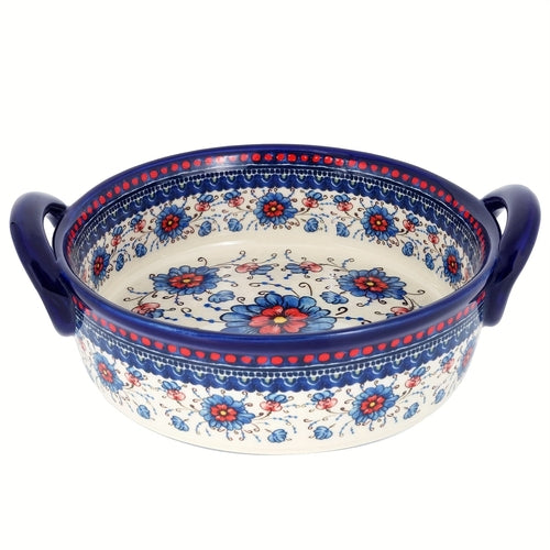 1 Quart Blue Floral Casserole Dish for Baking