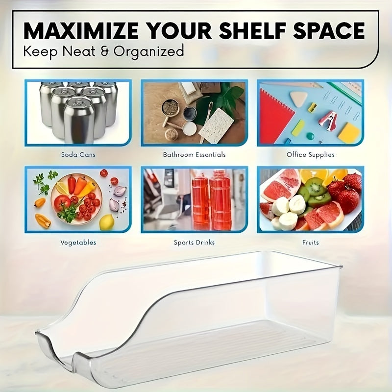 1pc Clear Plastic Refrigerator Organizer Bin