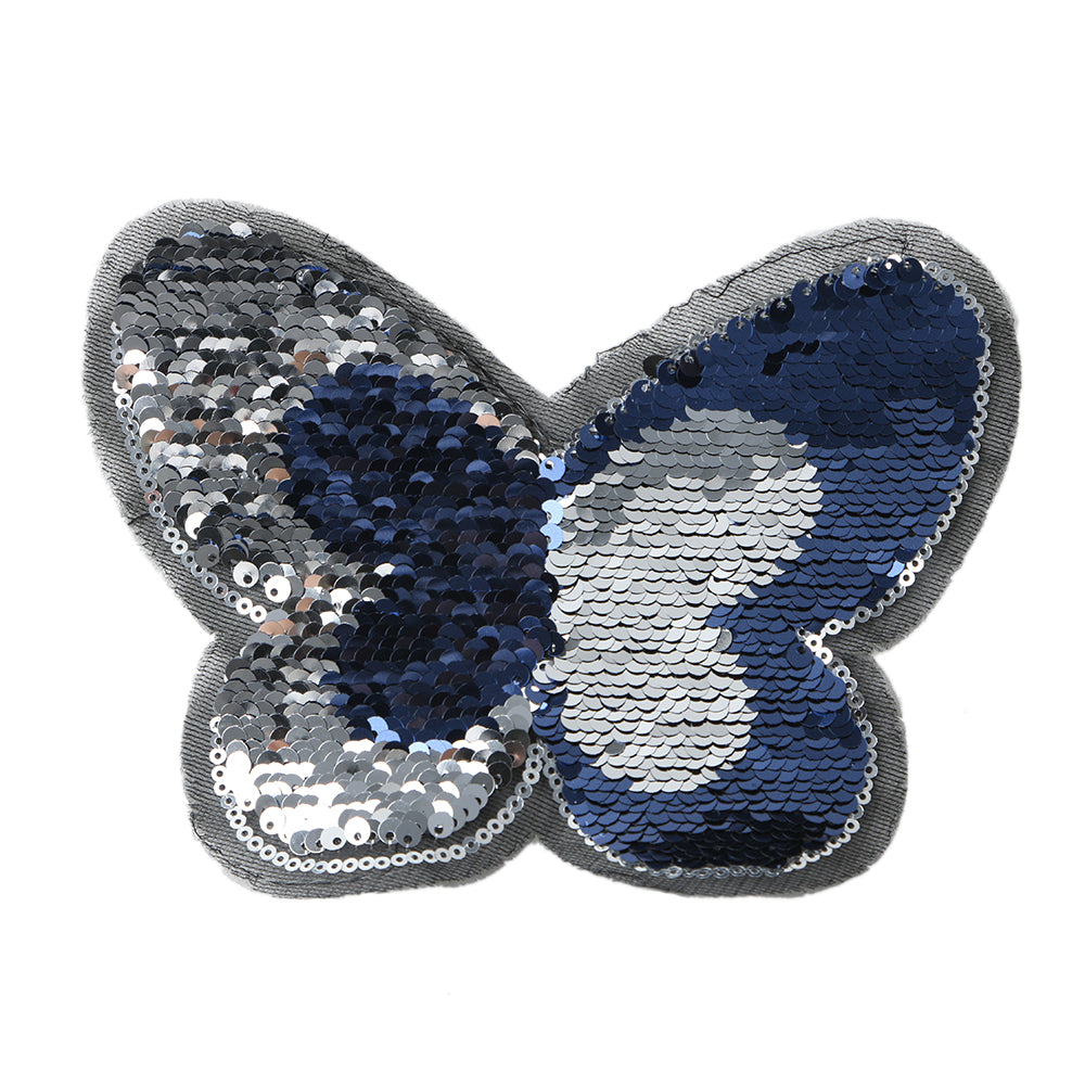 1PC DIY Blue Butterfly Reversible Sequins Sew On