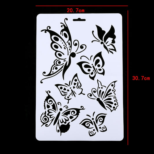1Pc Butterfly Layering Stencils For Walls Painting