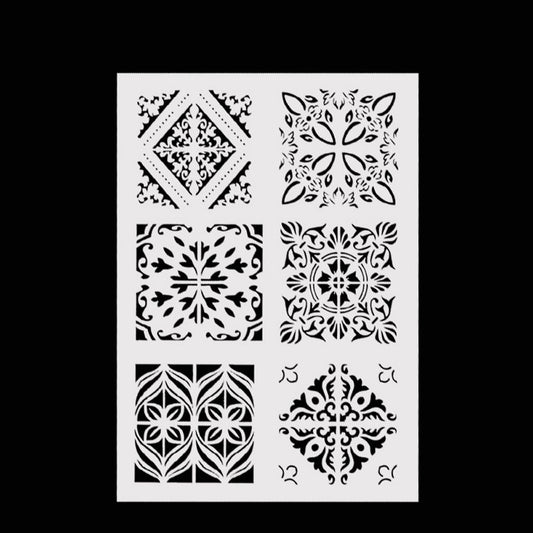 1Pc White DIY Floral Craft Layering Stencils For