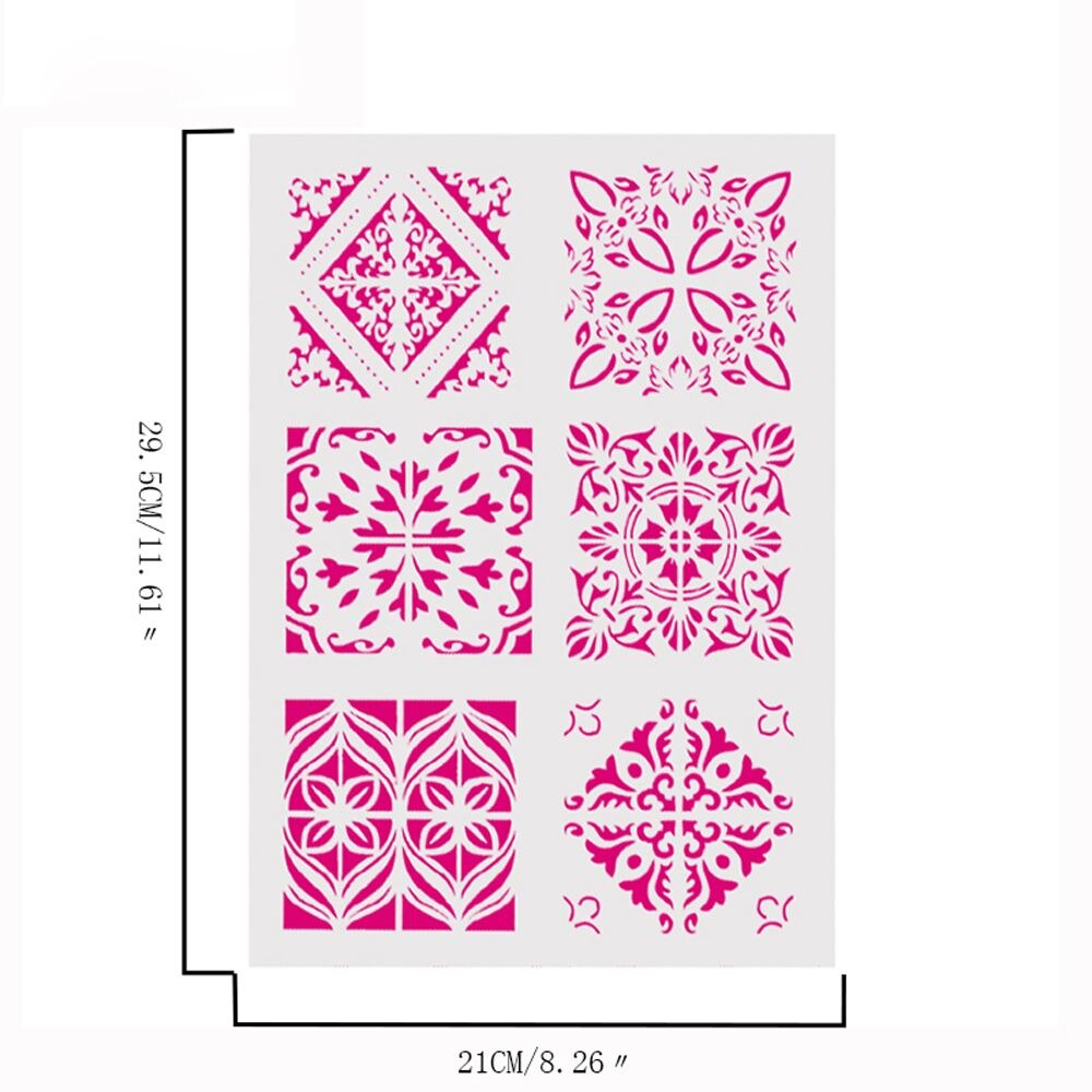 1Pc White DIY Floral Craft Layering Stencils For