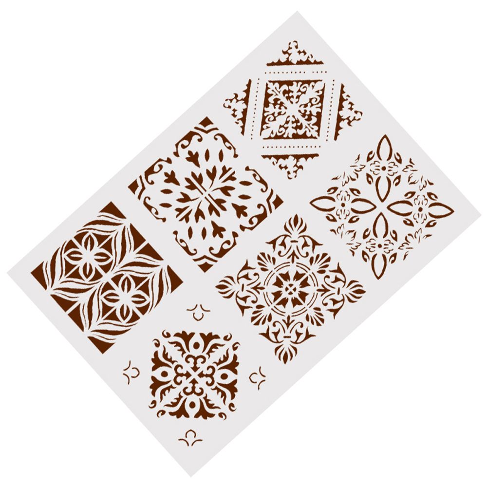 1Pc White DIY Floral Craft Layering Stencils For