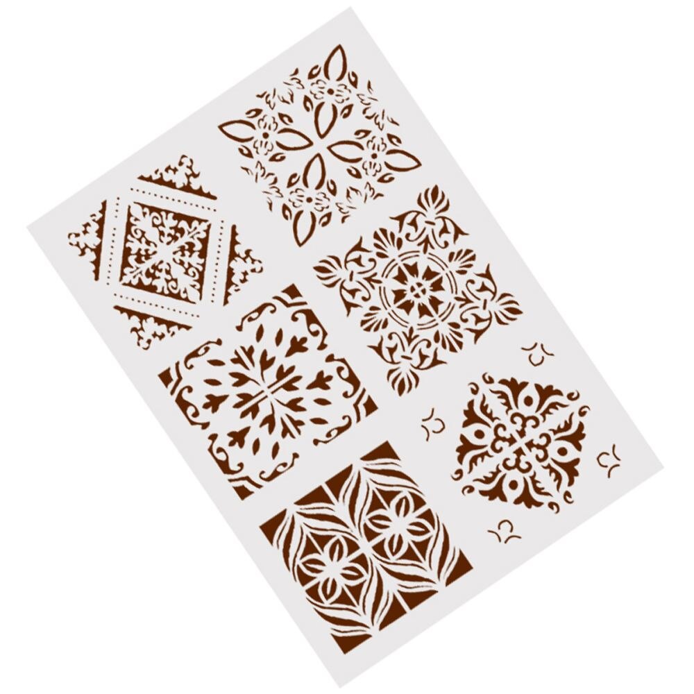 1Pc White DIY Floral Craft Layering Stencils For