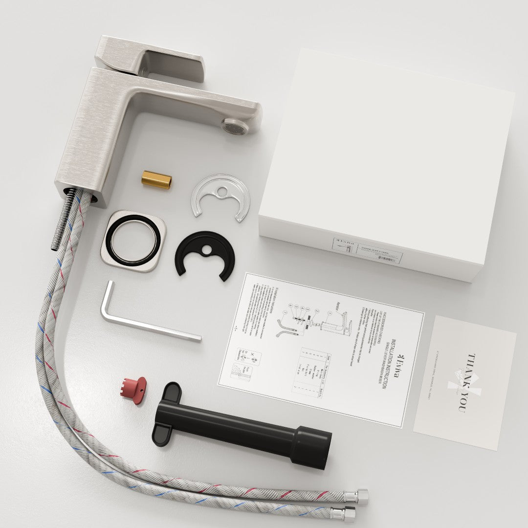 Eviva Lux Single-Handle Waterfall Single-Hole Bathroom Faucet with Deckplate included in Brushed Nickel