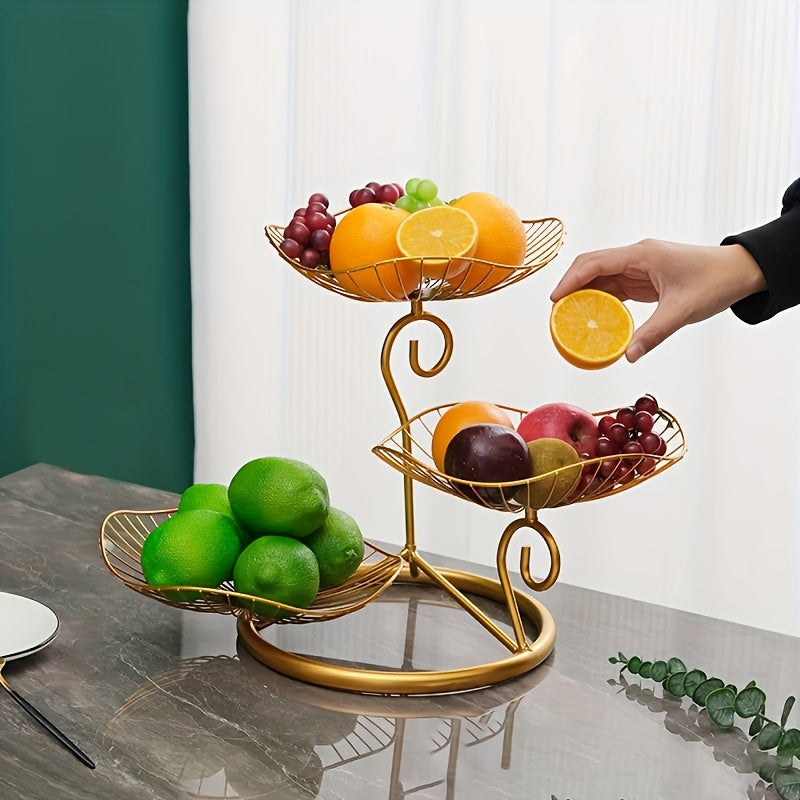 Elegant 3Tier Iron Fruit and Snack Display Stand