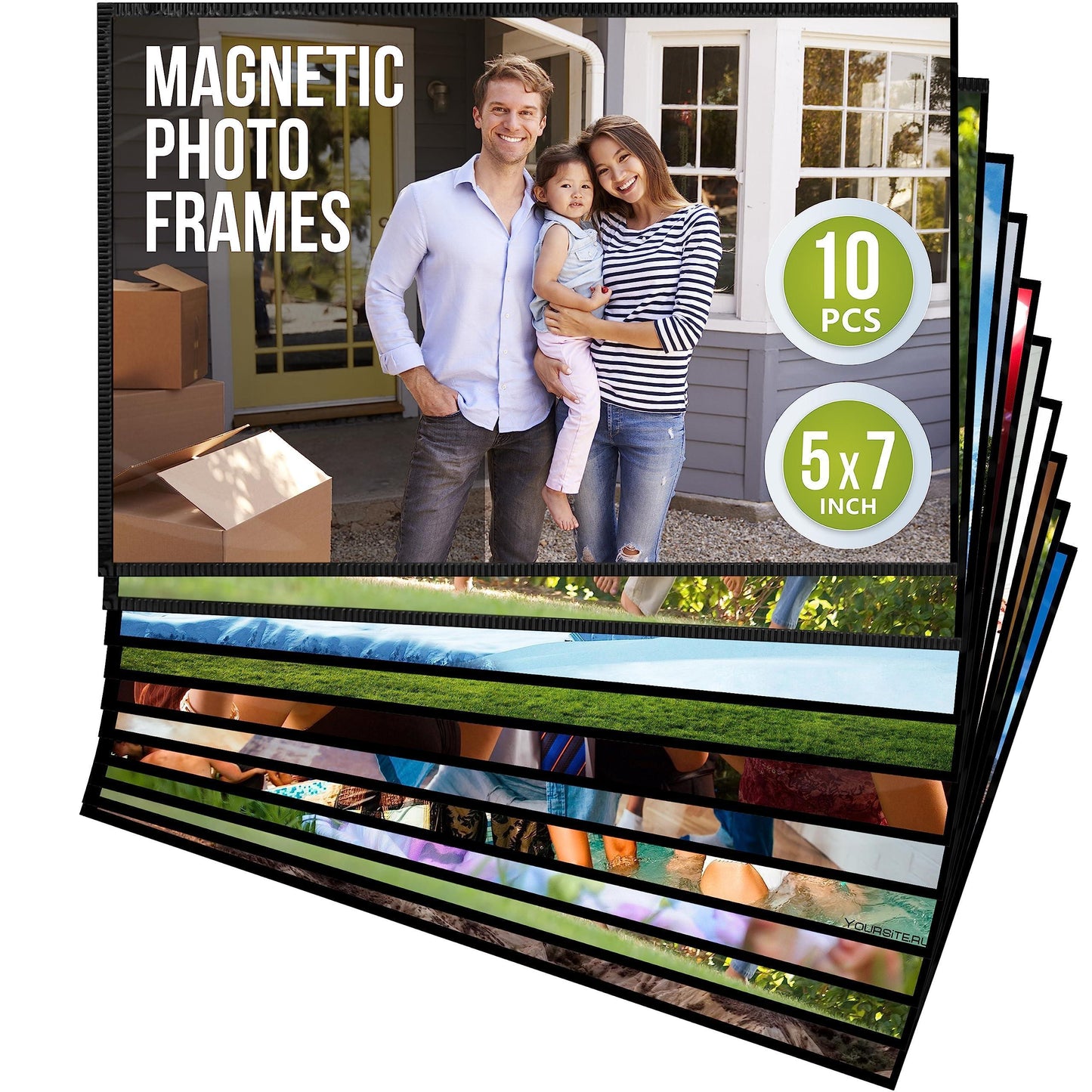 10 Pack 5x7 Magnetic Picture Frames for Refrigerator Magnet Picture