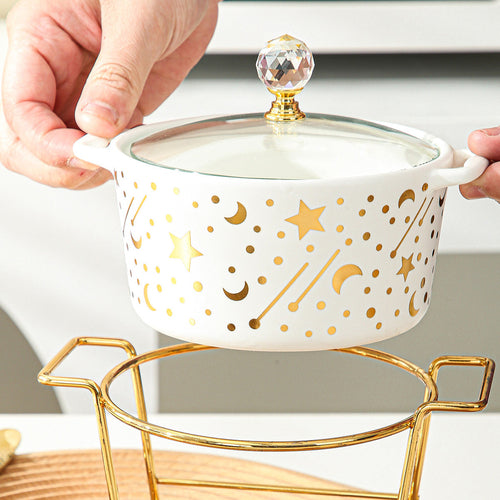 Ceramic Star Moon Plate Set Versatile for Dining Gifting