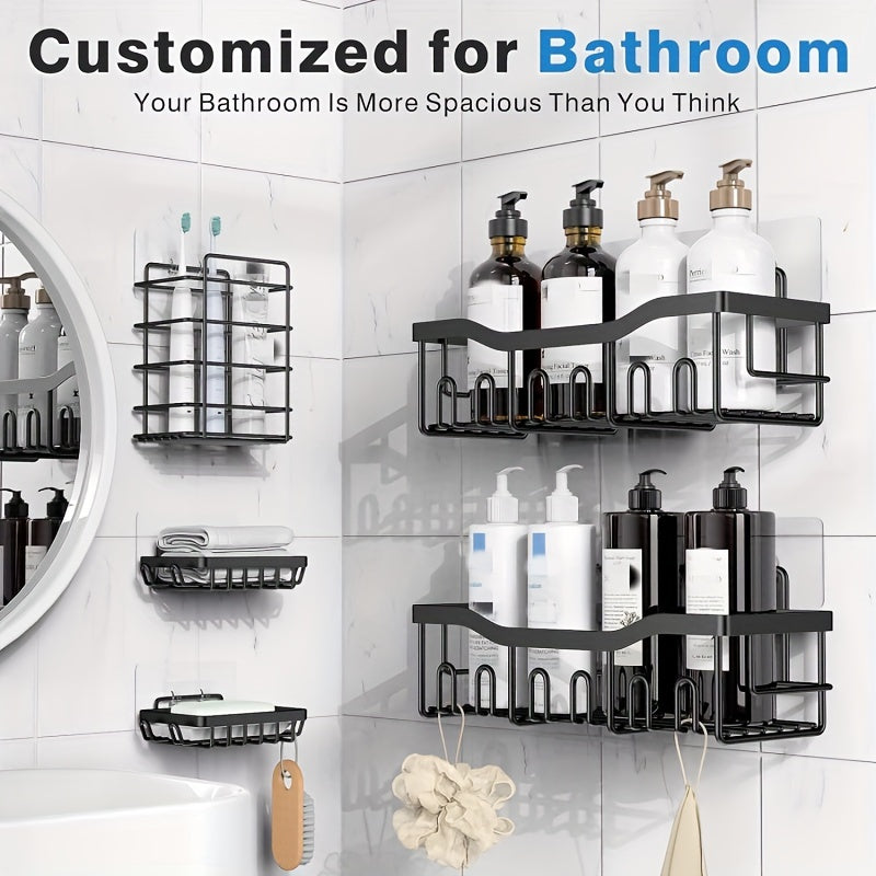 Rustproof WallMounted Stainless Steel Bathroom Shelf Set