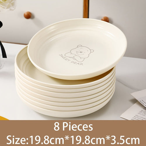 Nordic Bear Pattern Reusable Plates 268 Piece Set