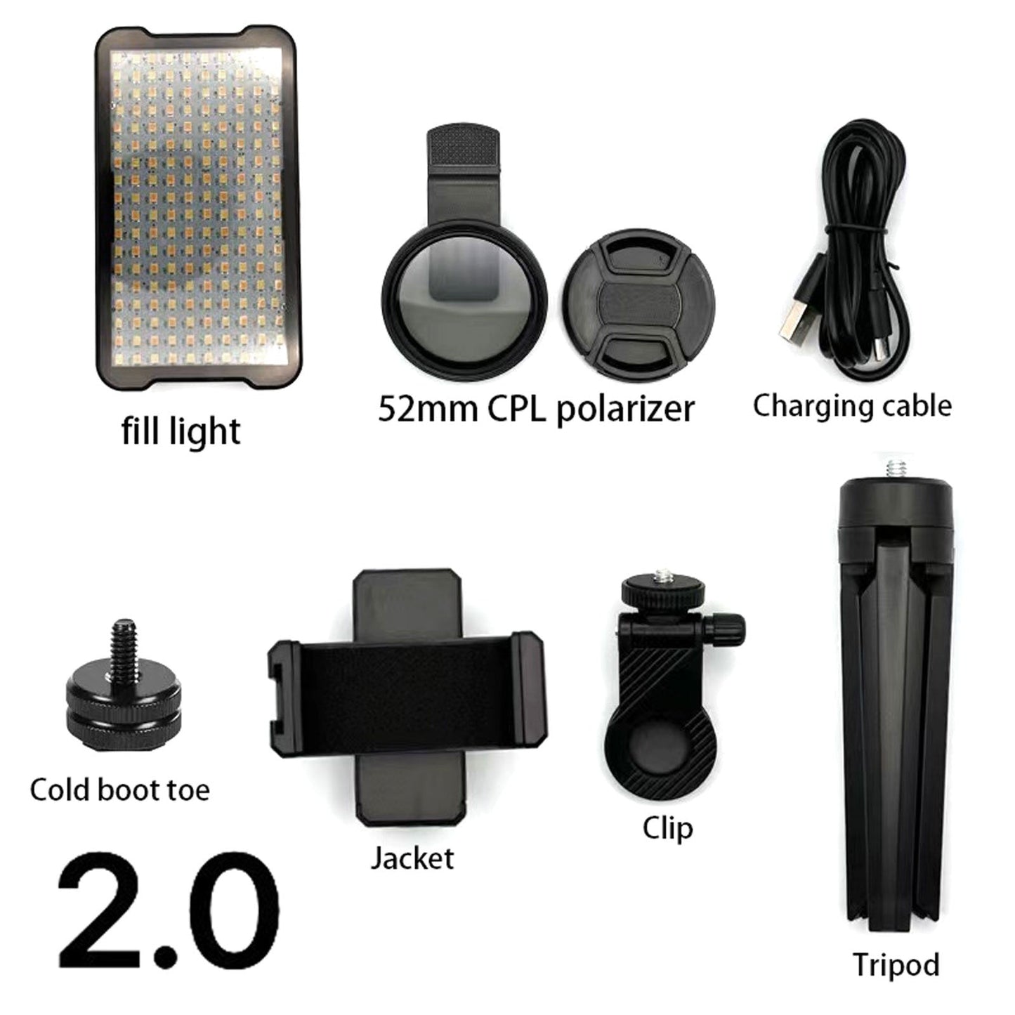 Professional Tattoo Photography Anti-2.0 Glare Kit 180 LED Beads(10W)