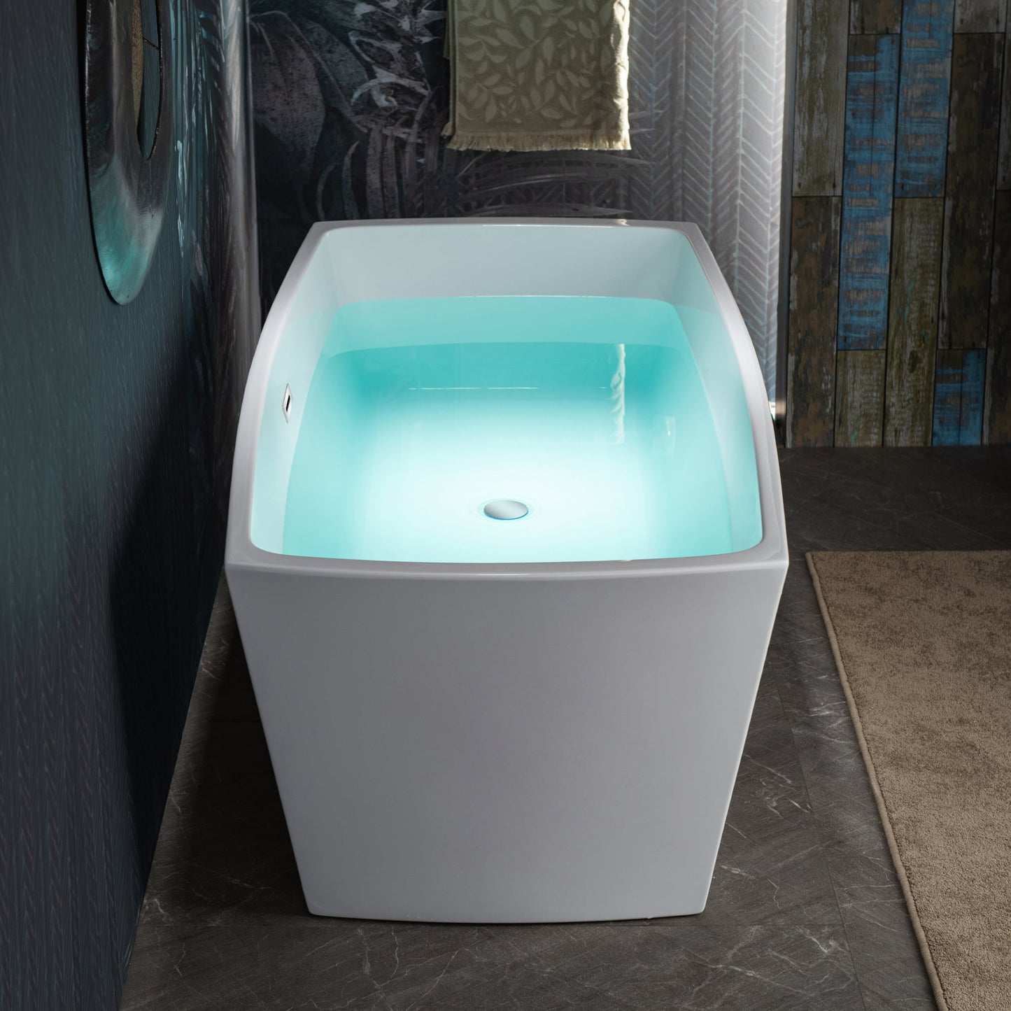 WOODBRIDGE 59" Acrylic Freestanding Double Ended Contemporary Soaking Tub