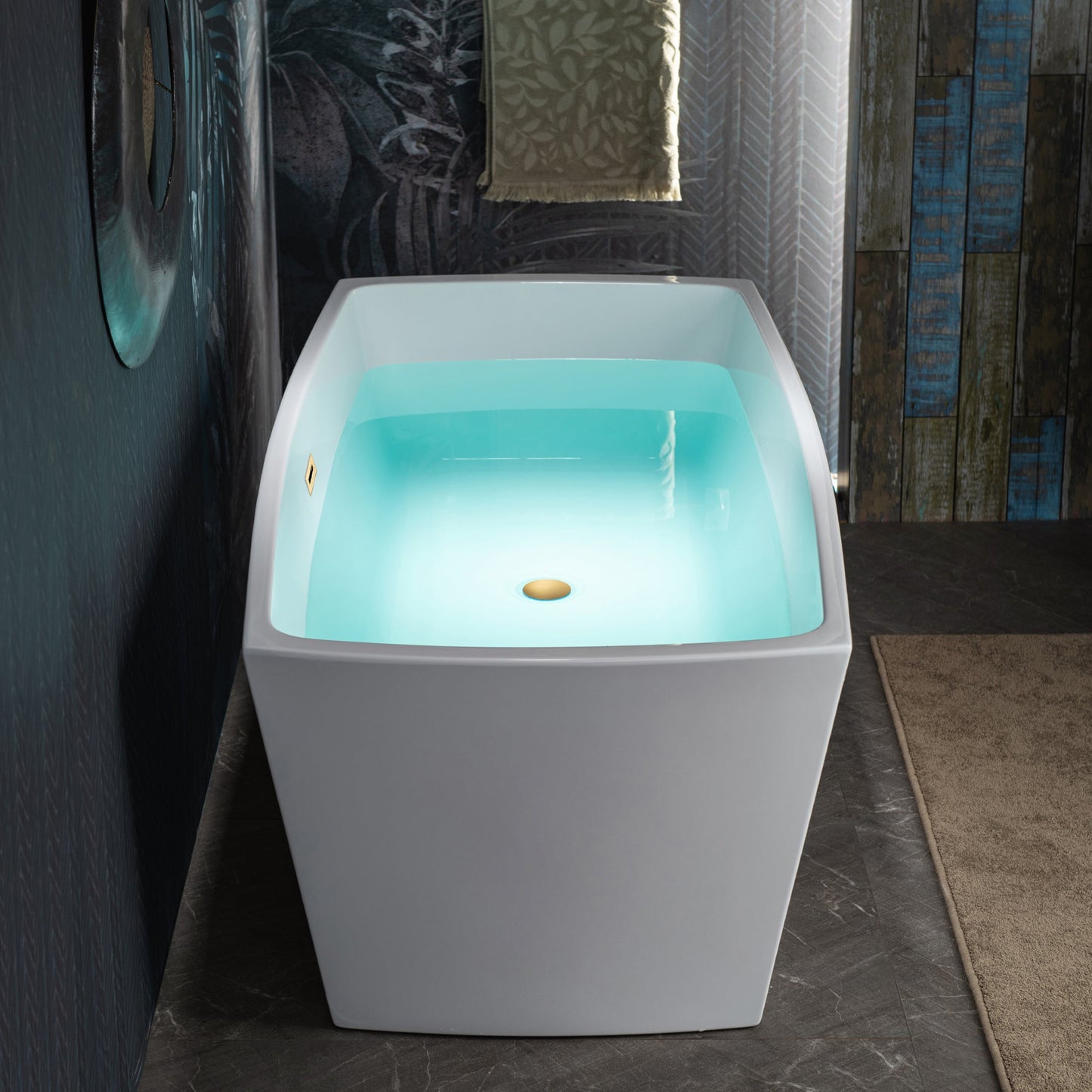 WOODBRIDGE 59" Acrylic Freestanding Double Ended Contemporary Soaking Tub
