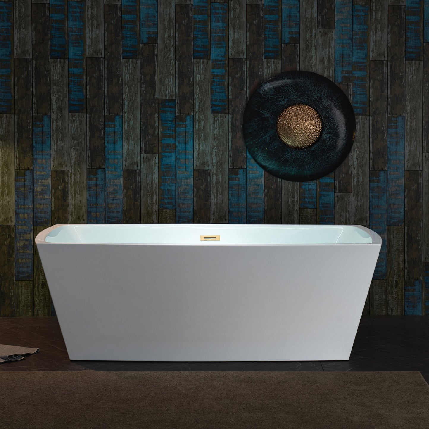 WOODBRIDGE 59" Acrylic Freestanding Double Ended Contemporary Soaking Tub