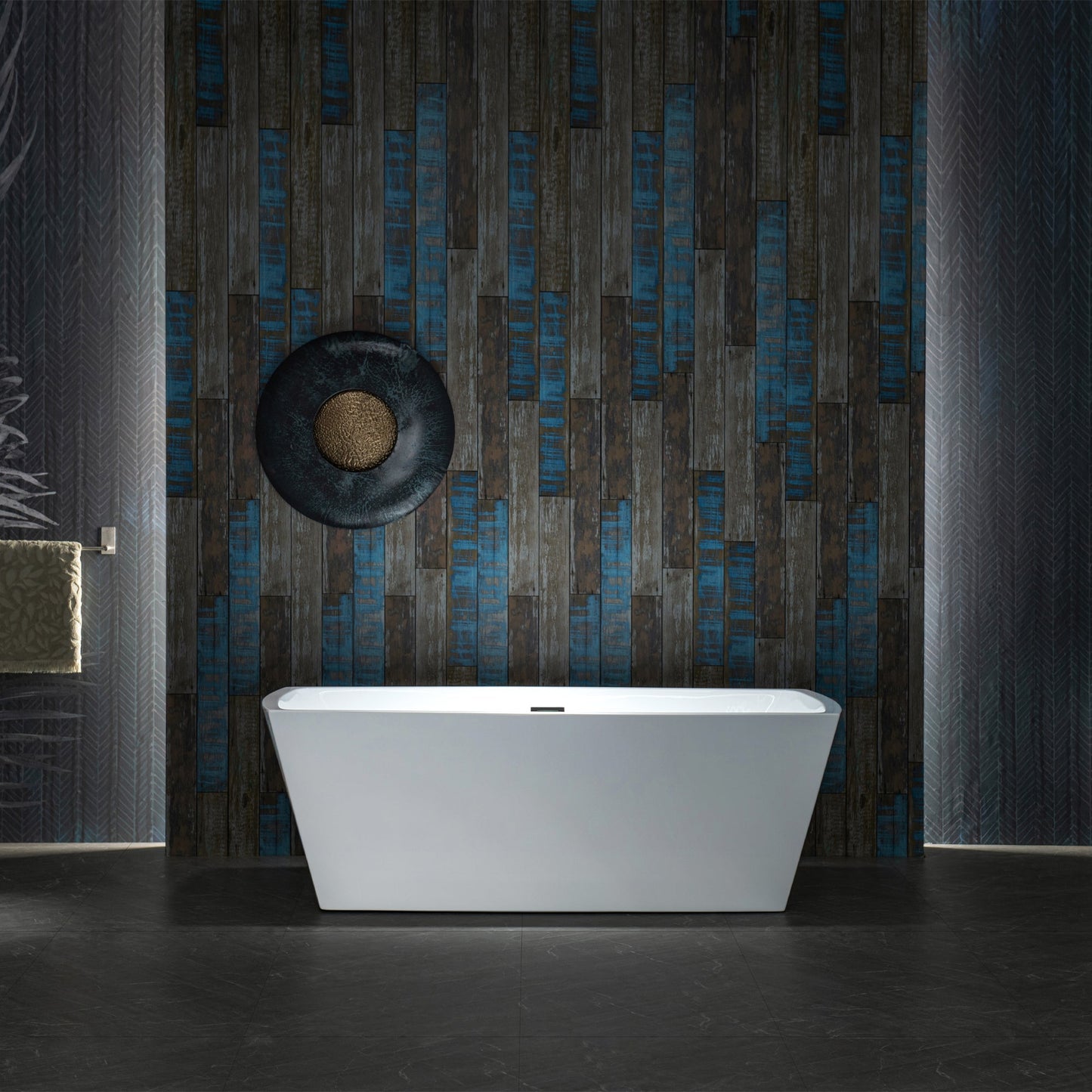 WOODBRIDGE 59" Acrylic Freestanding Double Ended Contemporary Soaking Tub