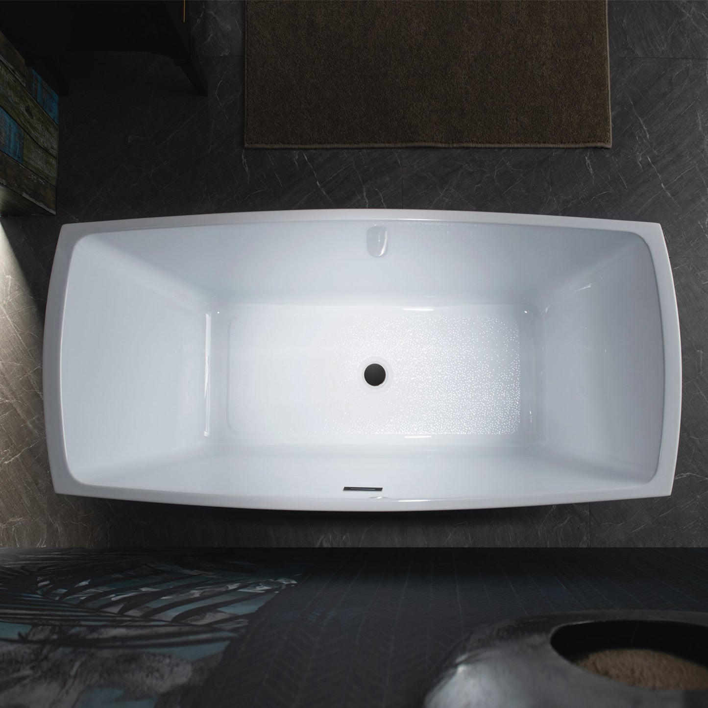 WOODBRIDGE 59" Acrylic Freestanding Double Ended Contemporary Soaking Tub