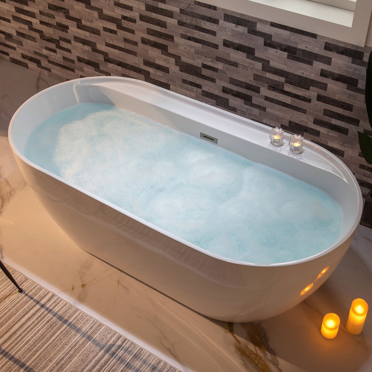 WOODBRIDGE 72" Acrylic Freestanding Bathtub Contemporary Soaking White Tub