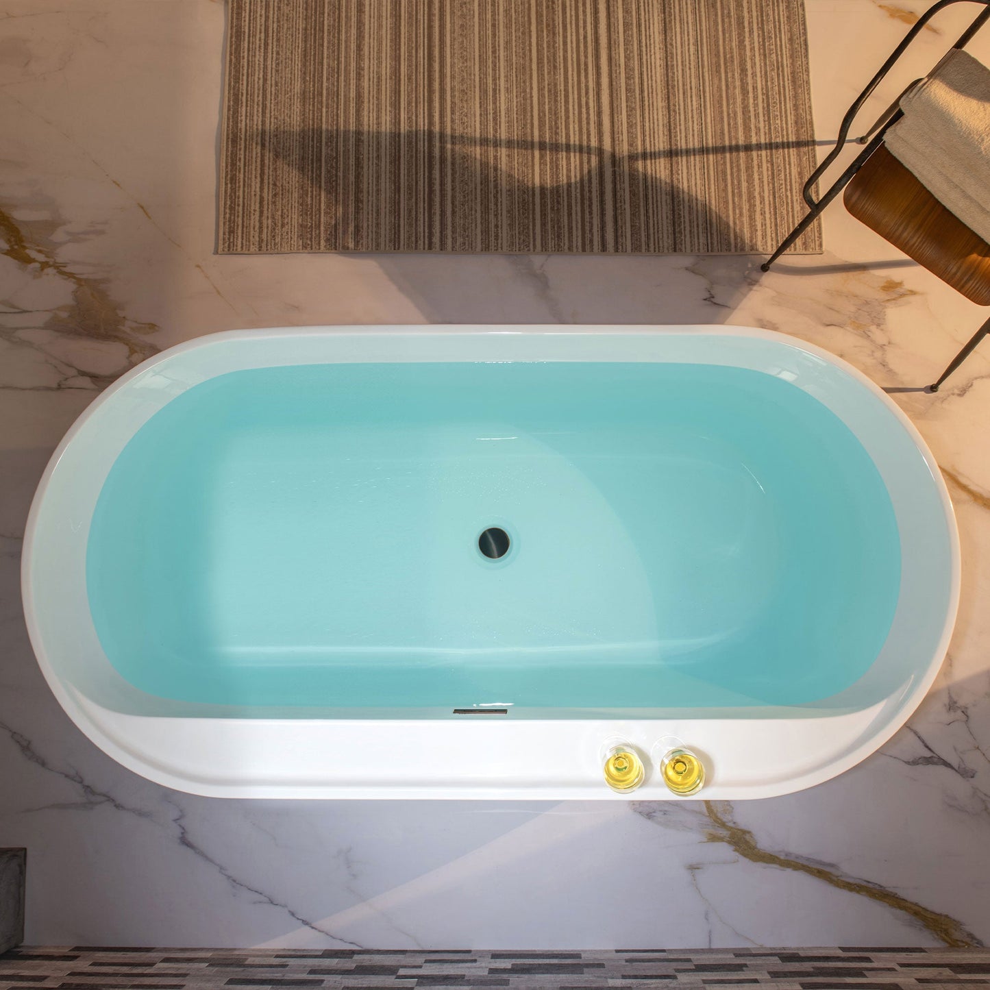 WOODBRIDGE 72" Acrylic Freestanding Bathtub Contemporary Soaking White Tub