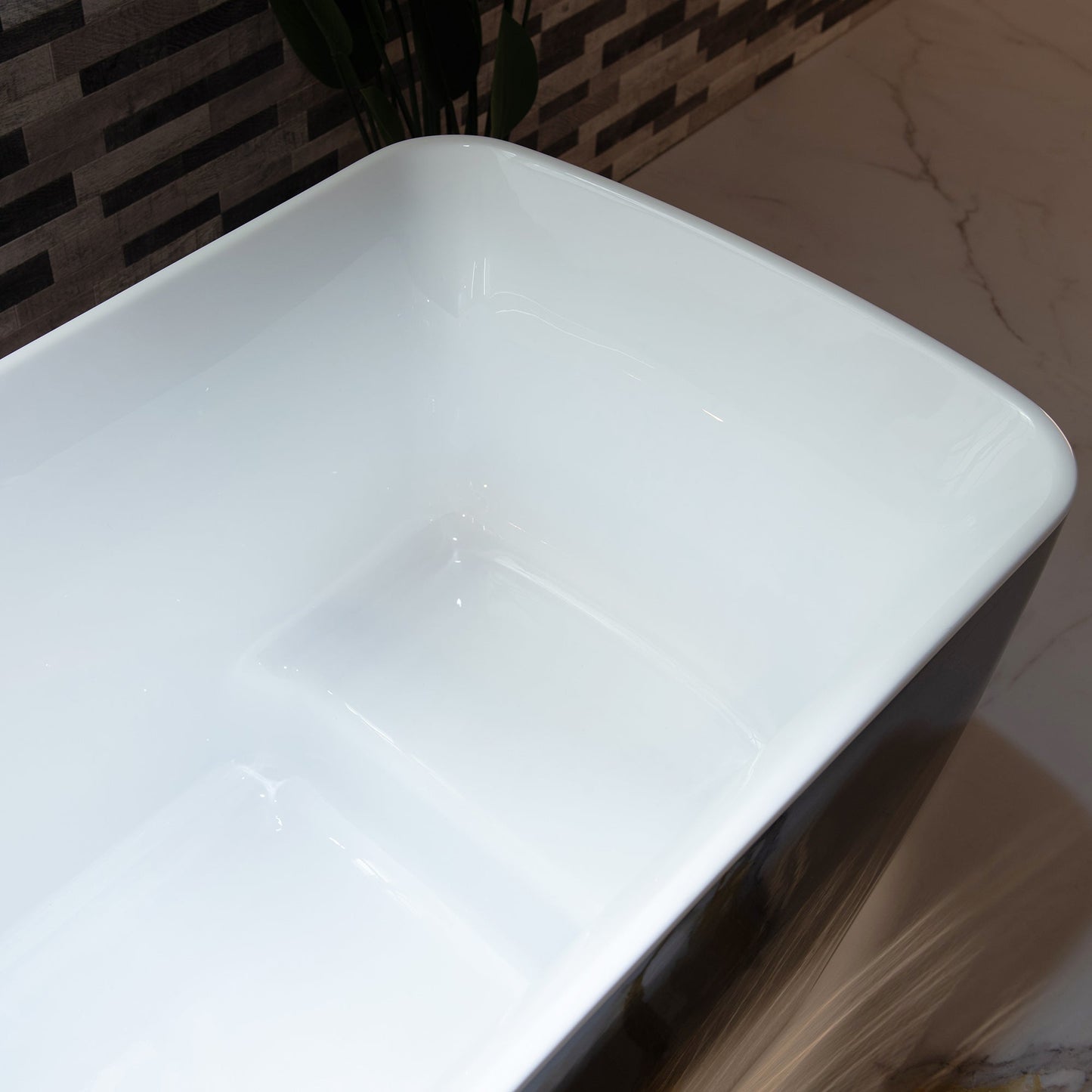 WOODBRIDGE 48" Acrylic Freestanding Square Contemporary Soaking Tub with Pre-molded Seat