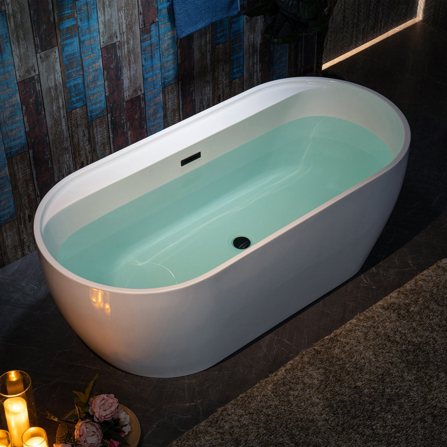 WOODBRIDGE 67" Acrylic Freestanding Bathtub Contemporary Soaking White Tub
